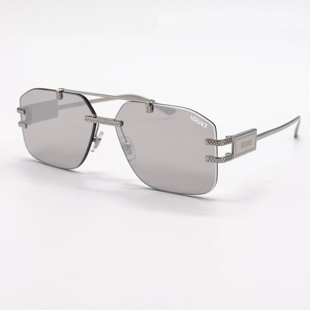 NEW VERSACE VE2275 1000/8V SUNGLASSES VE2275 10008V SILVER MOD 2275 1000/8V